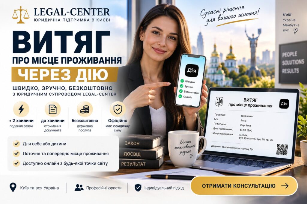 Як отримати витяг про місце проживання через Дію у 2026 році: покрокова інструкція від LEGAL-CENTER