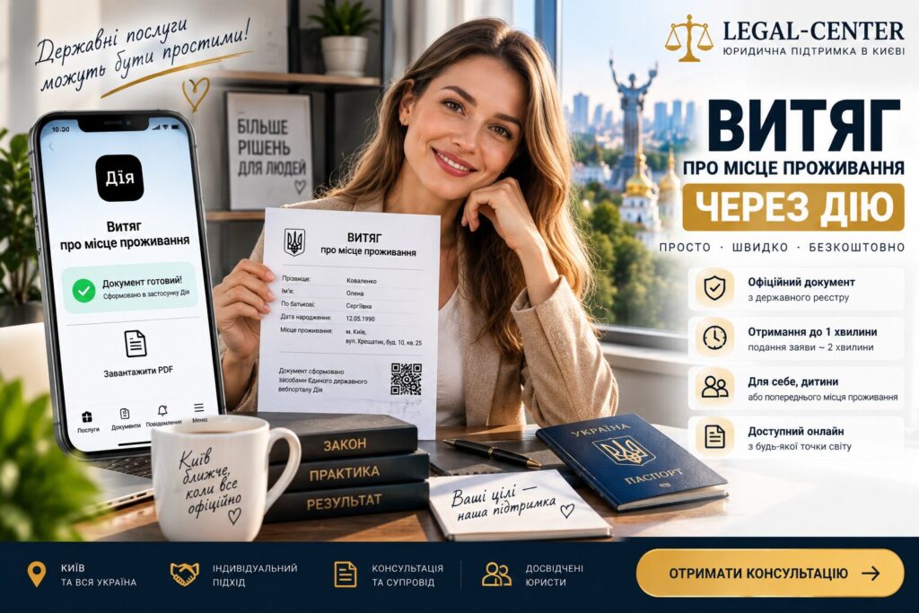 Як отримати витяг про місце проживання через Дію у 2026 році: покрокова інструкція від LEGAL-CENTER